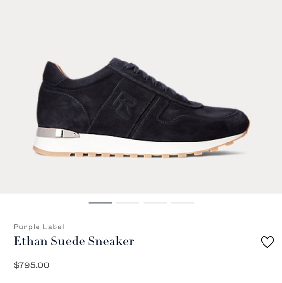 NEW Ralph Lauren Purple Label Ethan Suede Sneaker - Picture 2 of 9